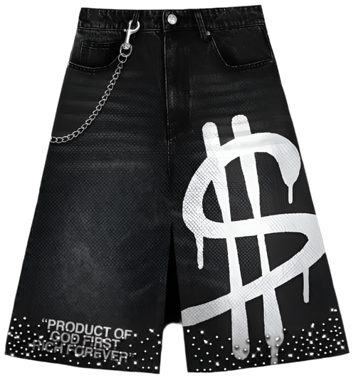 'PRODUCT OF GFRF' DENIM SHORTS