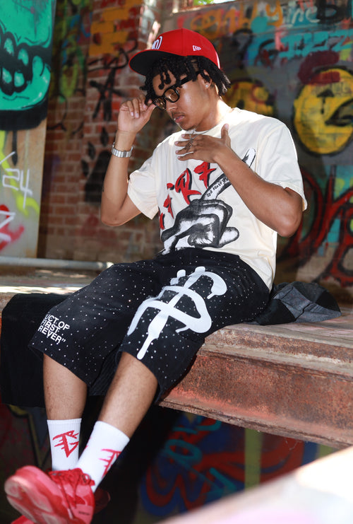 'PRODUCT OF GFRF' DENIM SHORTS